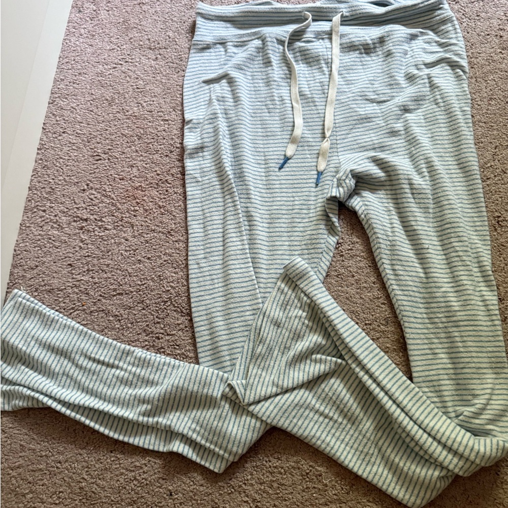 Altar'd State Blue and White Joggers with Ribbed Cuffs